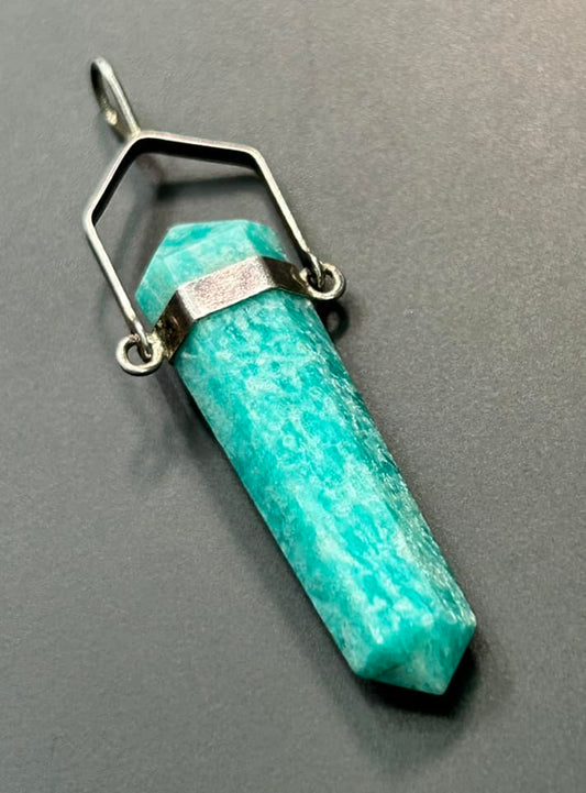 Sterling Silver Amazonite Point Pendant