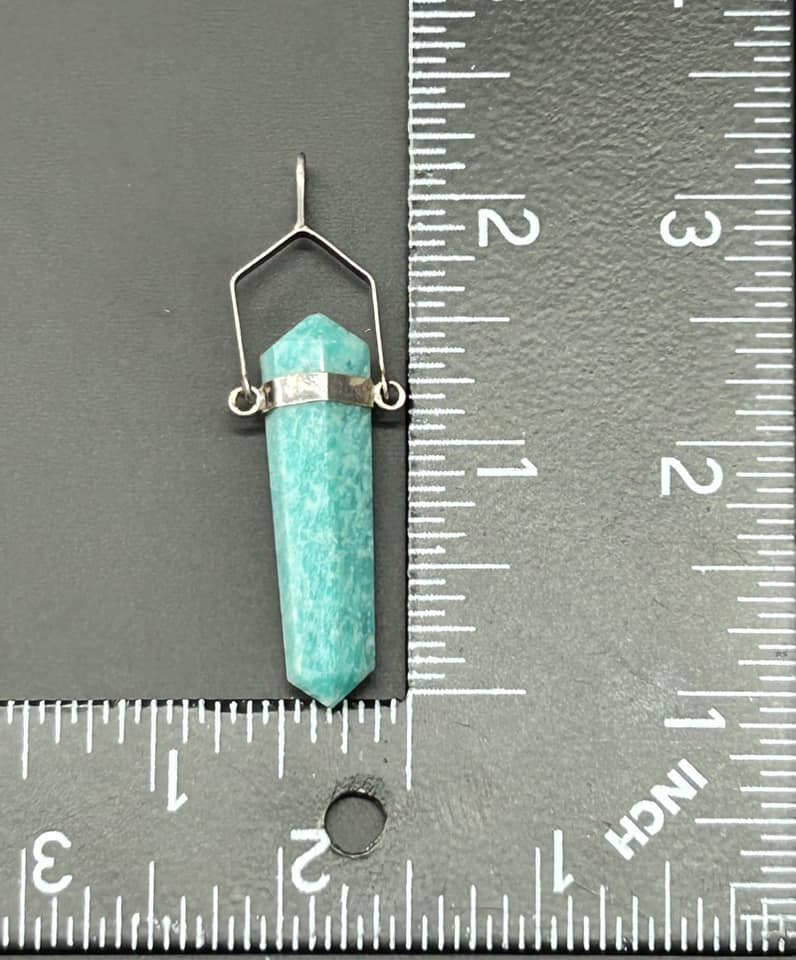 Sterling Silver Amazonite Point Pendant