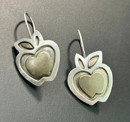 Far Fetched Sterling Silver Apple Earrings