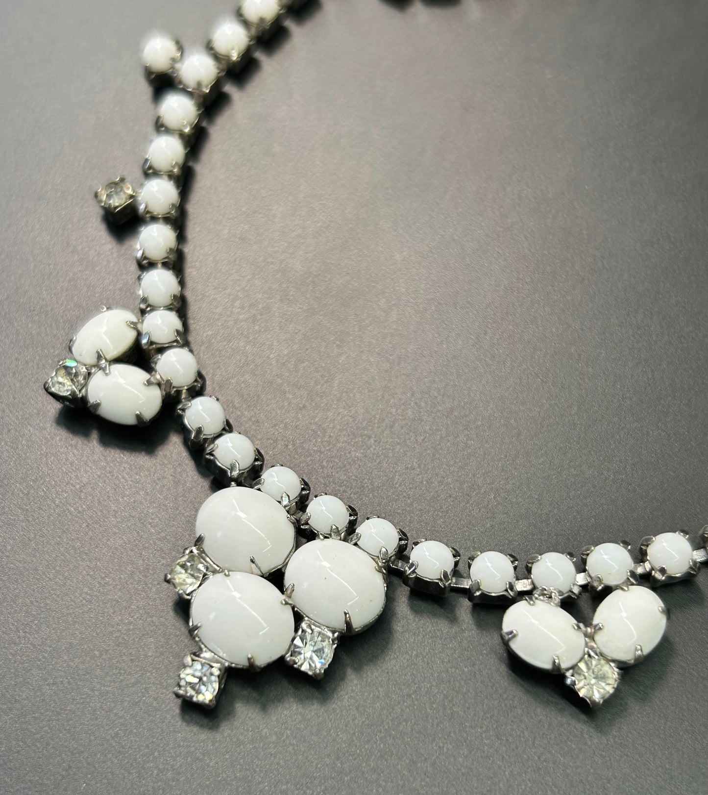 Vintage Milk Glass Necklace
