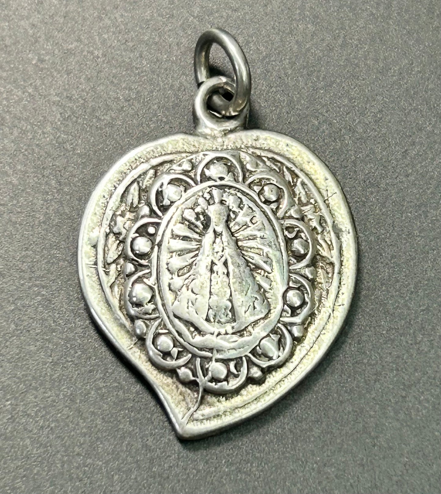 Antique Sterling Silver Our Lady of Lujan Pendant