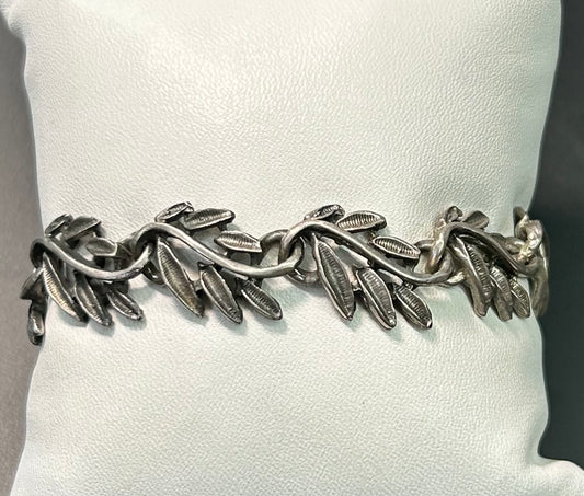 Taxco Mexico Sterling Silver Leaf Bracelet