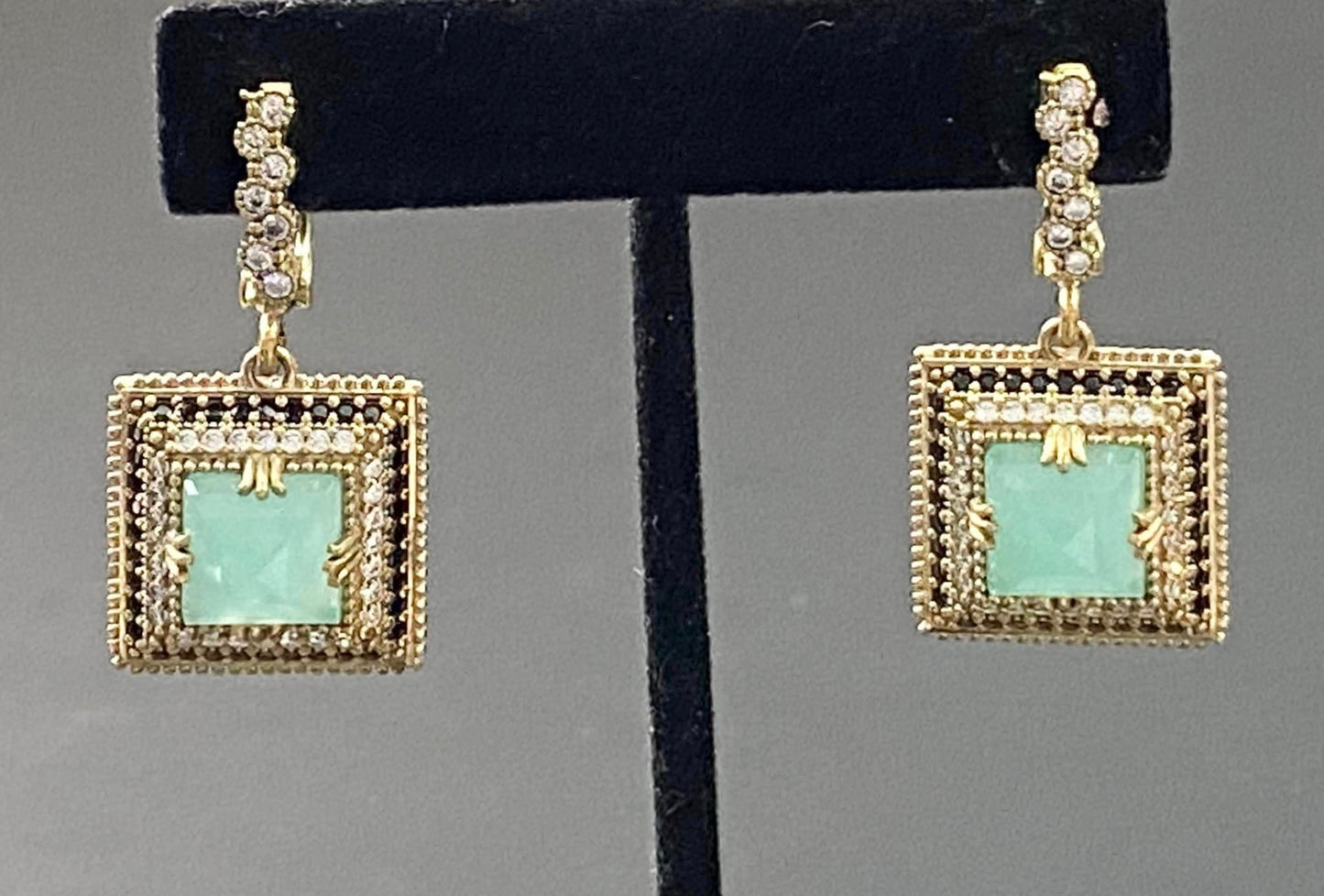 Brass & Sterling Silver CZ Earrings