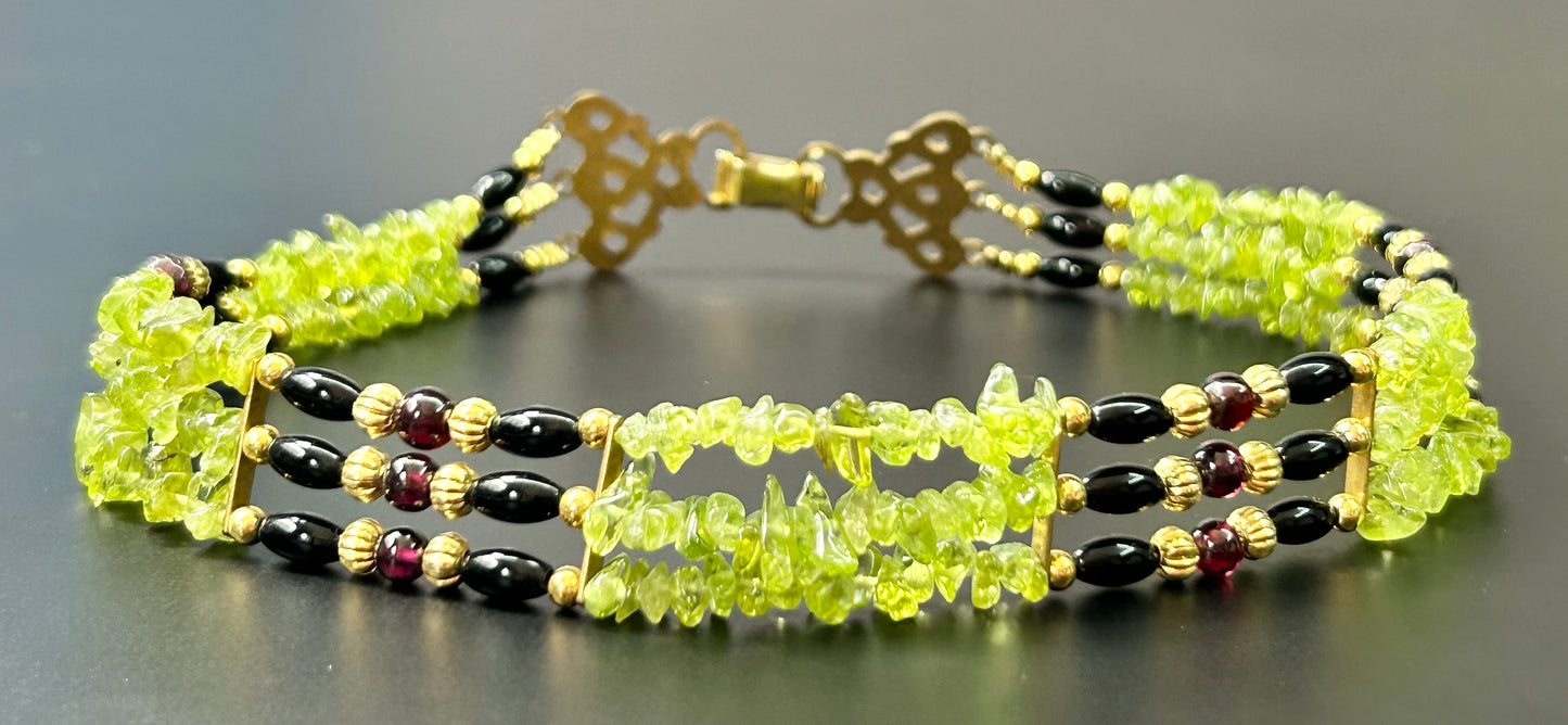 Peridot & Garnet Choker Necklace