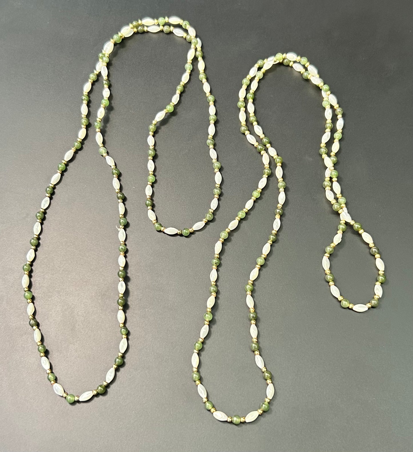 2 MOP & Nephrite Necklace
