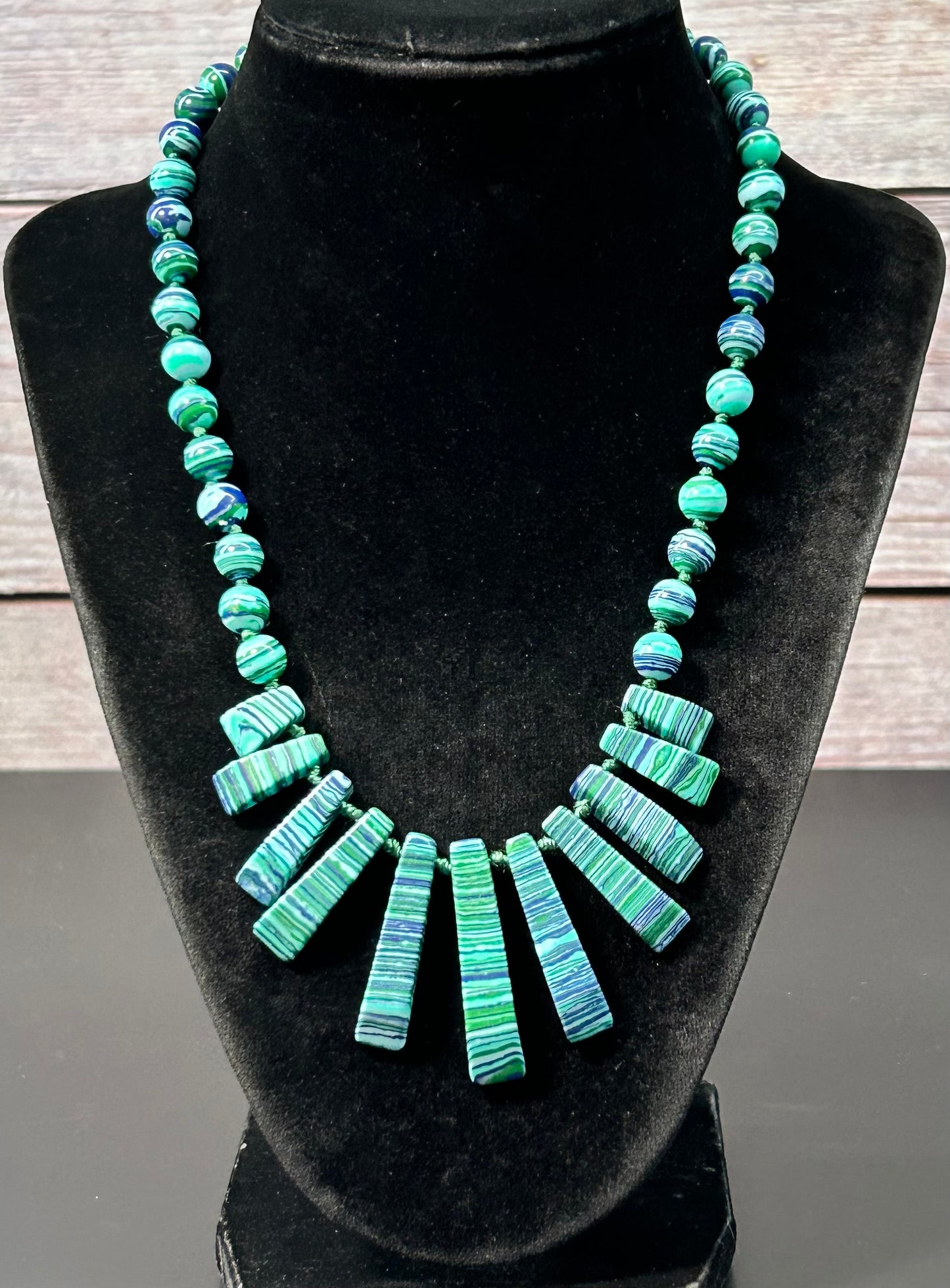 Synthetic Stone Fringe Necklace