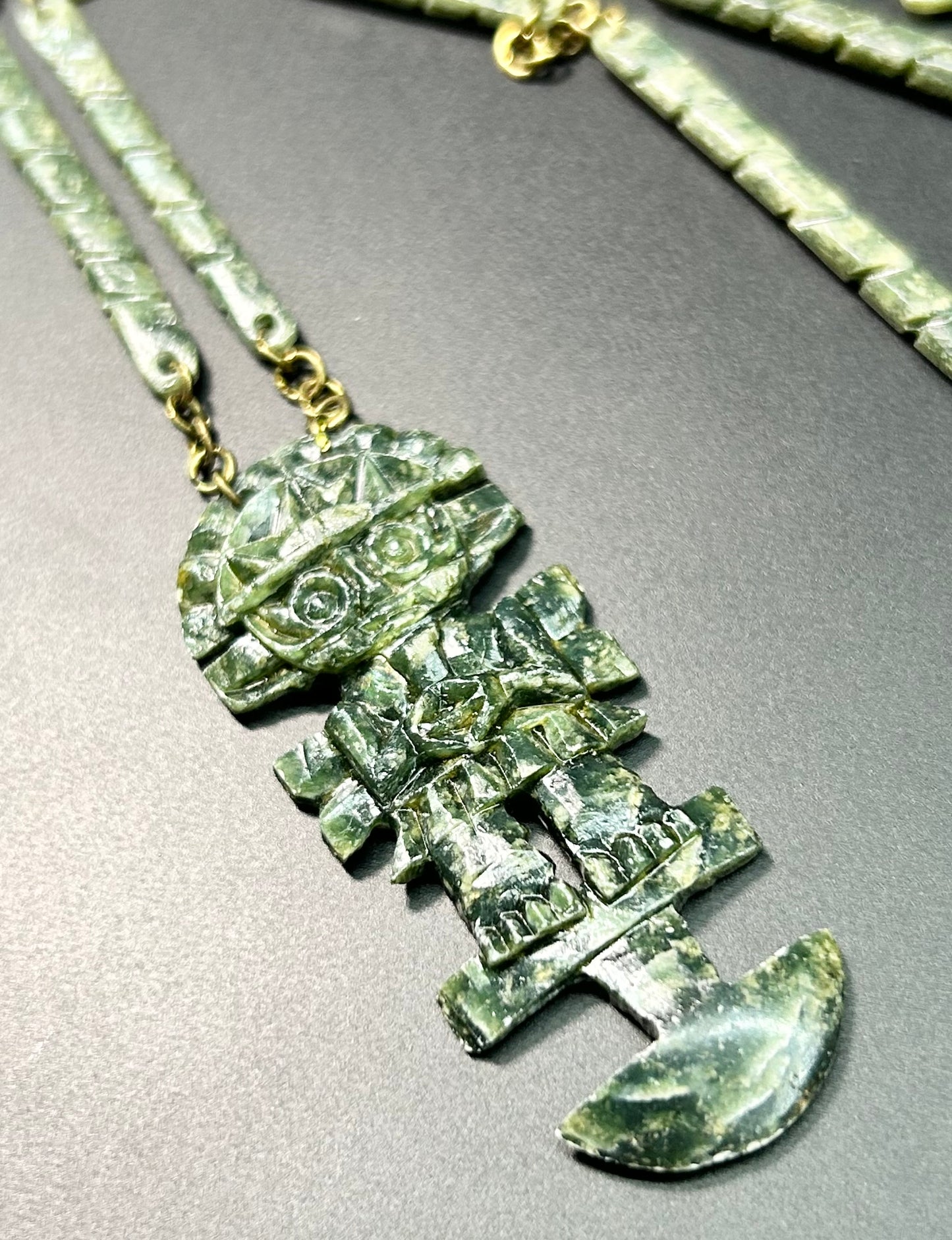 Moss Agate Tumi Necklace