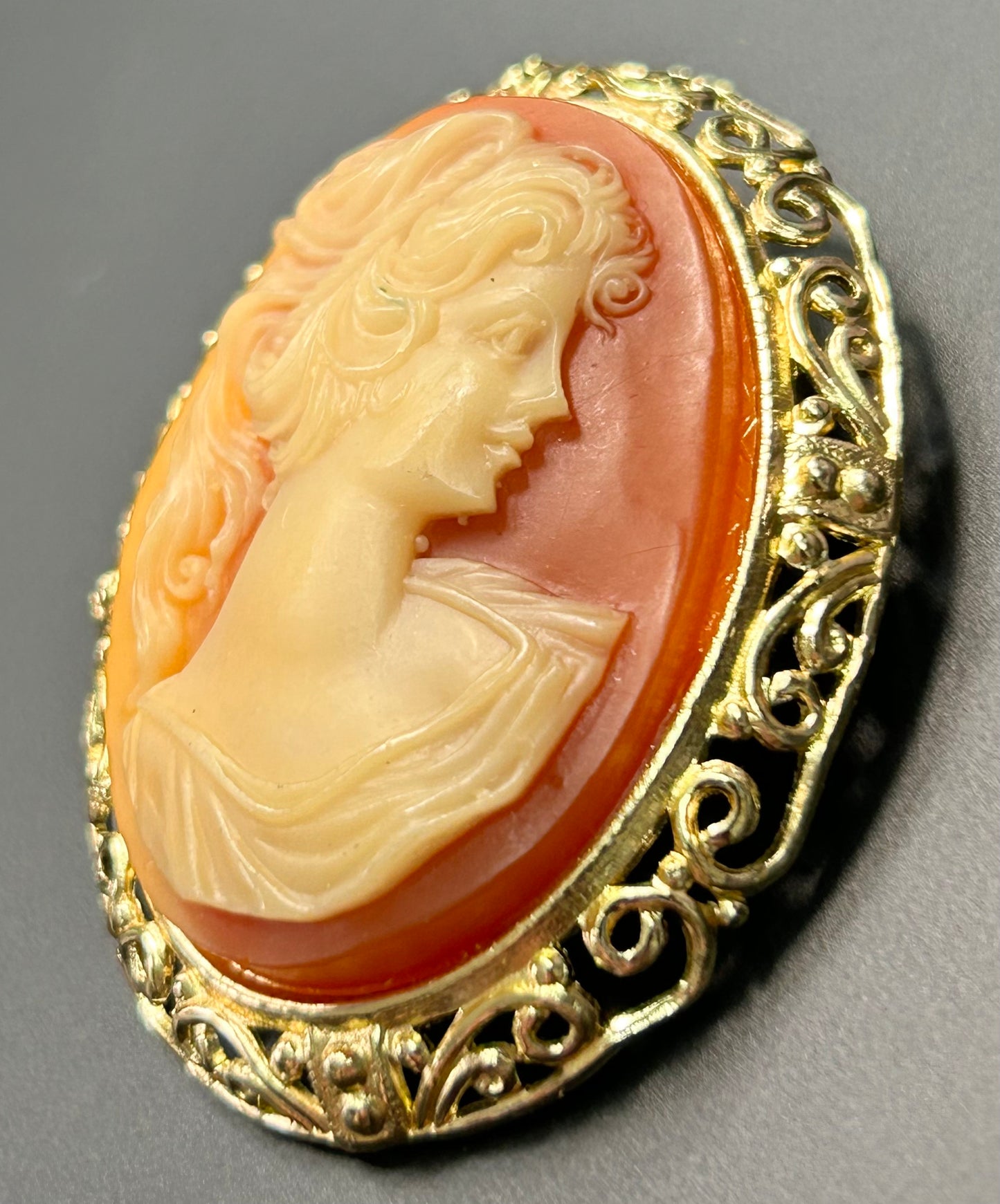 Acrylic Cameo Brooch