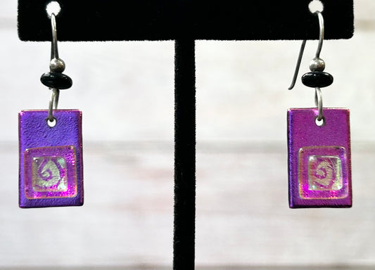 Sterling Silver Art Glass Earrings