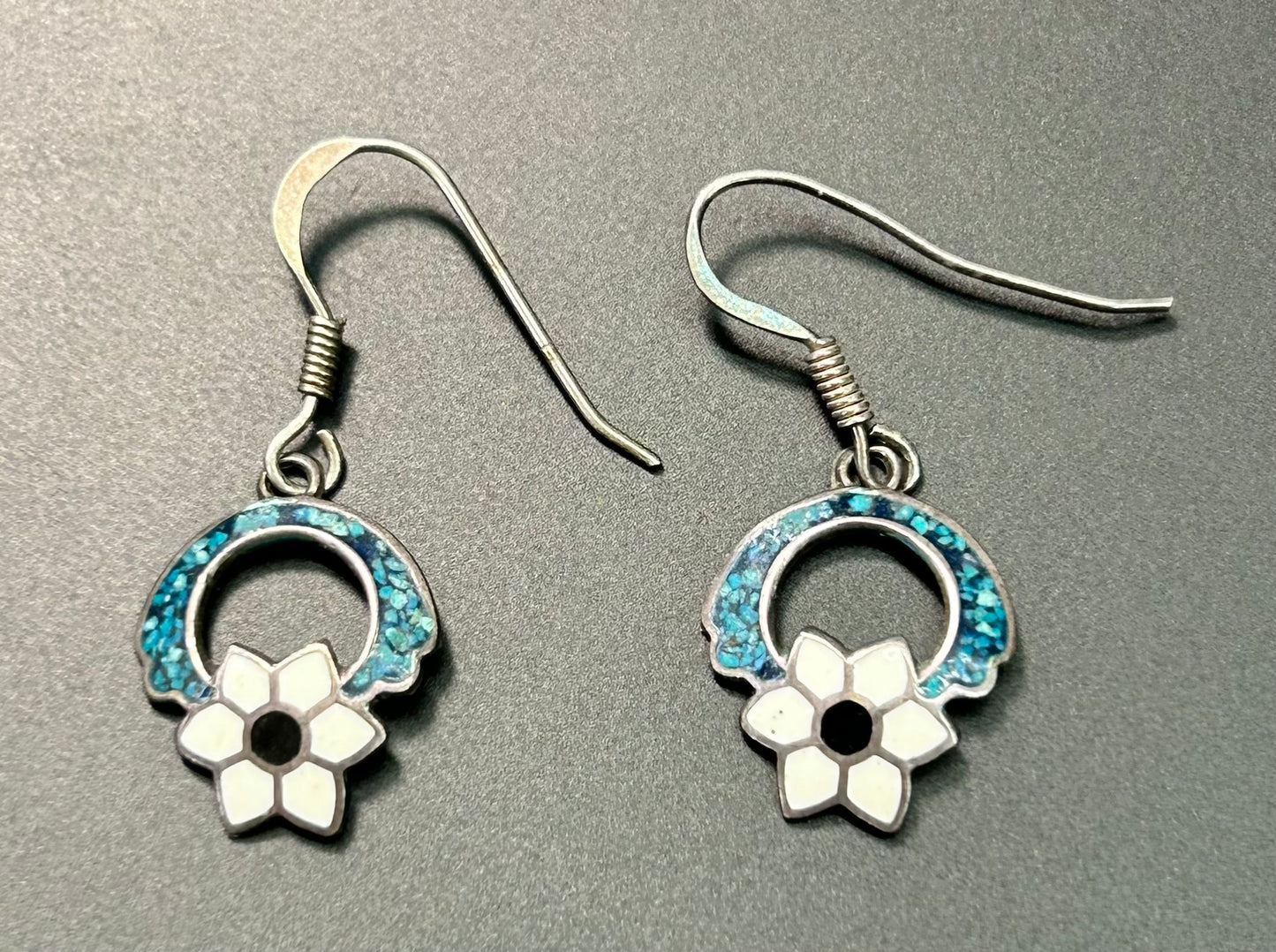 Mexico Sterling Silver Flower Earrings