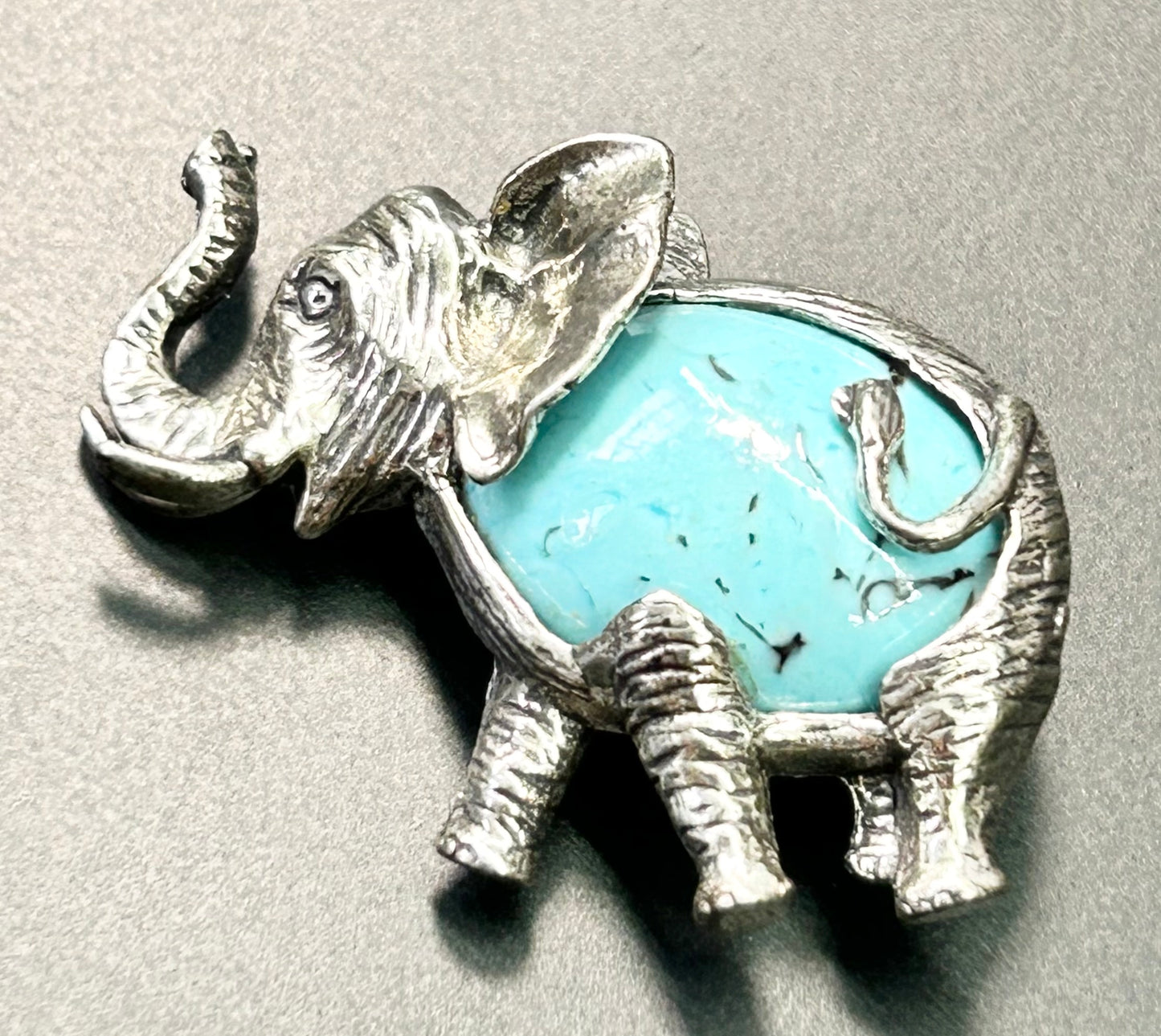 Beau Sterling Silver Elephant Brooch