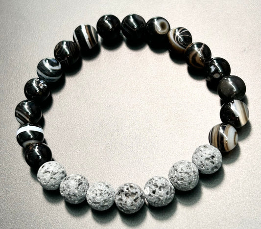 Agate & Lava Bracelet