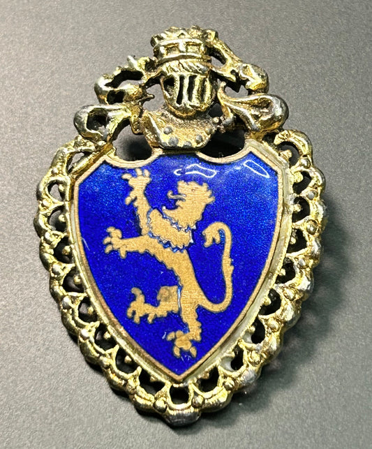 Vintage Heraldic Crest Brooch