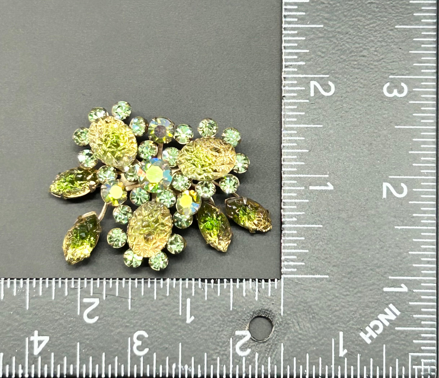 Vintage AB & Givre Rhinestone Brooch