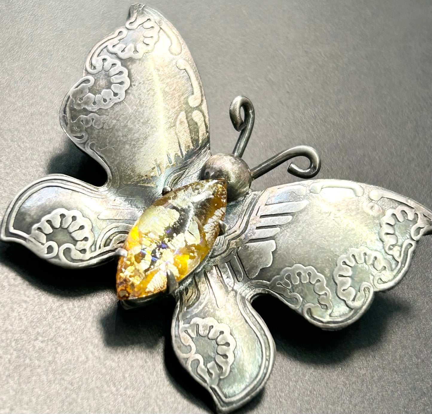 Mexico Sterling Silver Butterfly Brooch