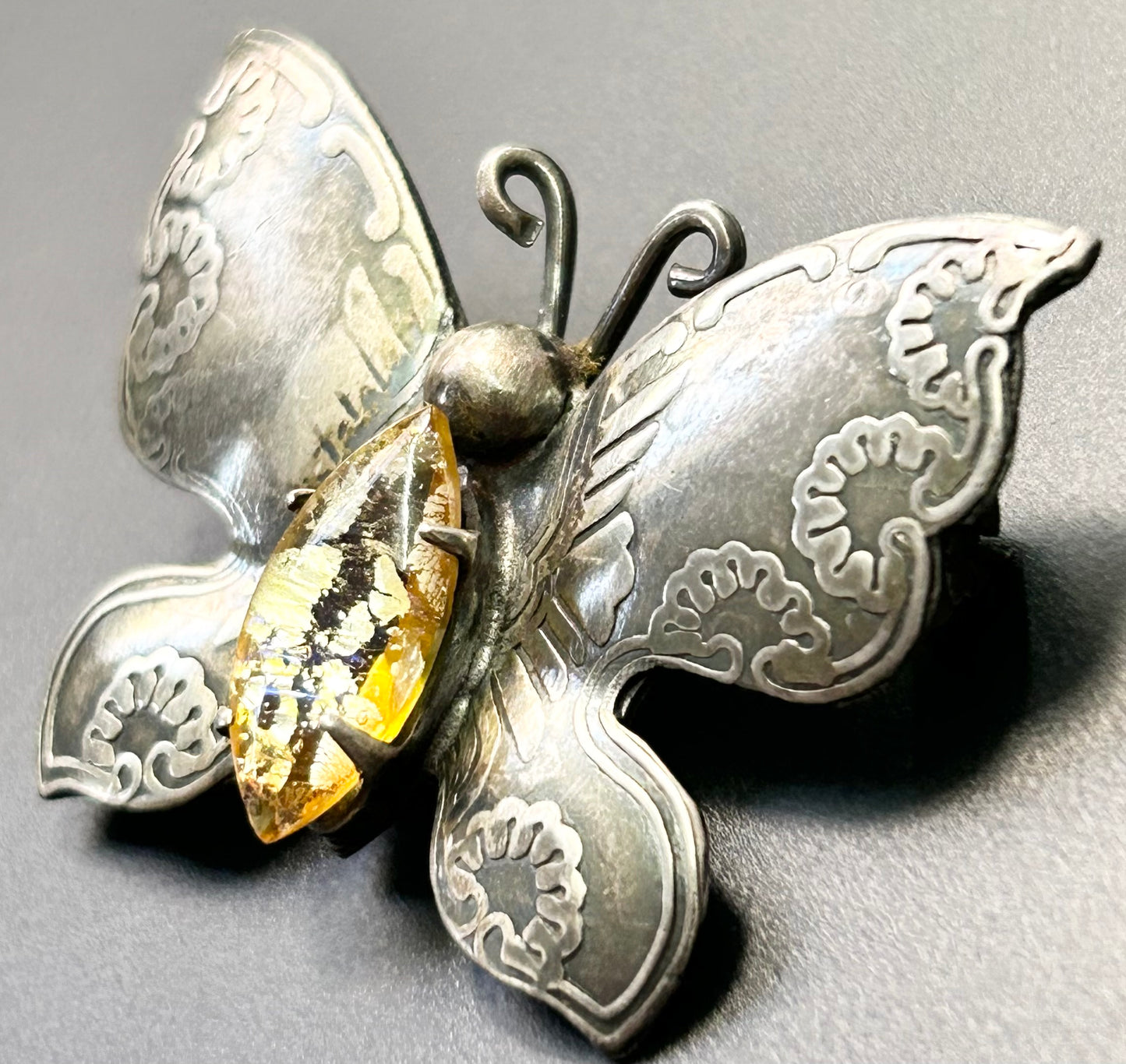 Mexico Sterling Silver Butterfly Brooch