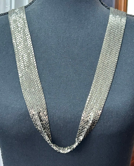 Vintage Silver Tone Mesh Necklace