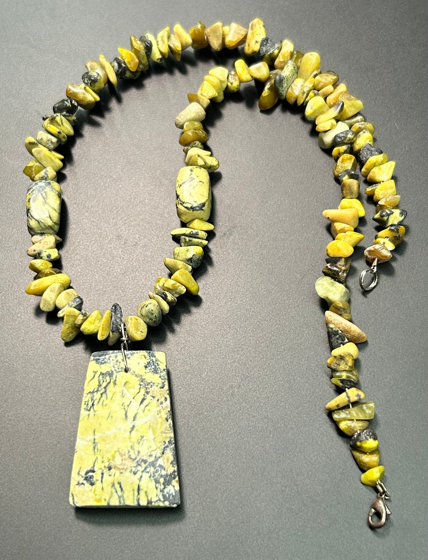 Yellow Turquoise Pendant Necklace