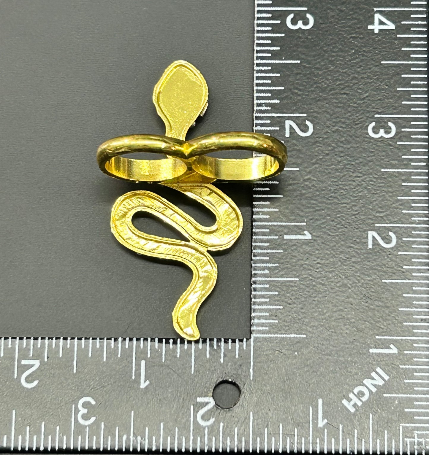 Rhinestone Snake Double Ring