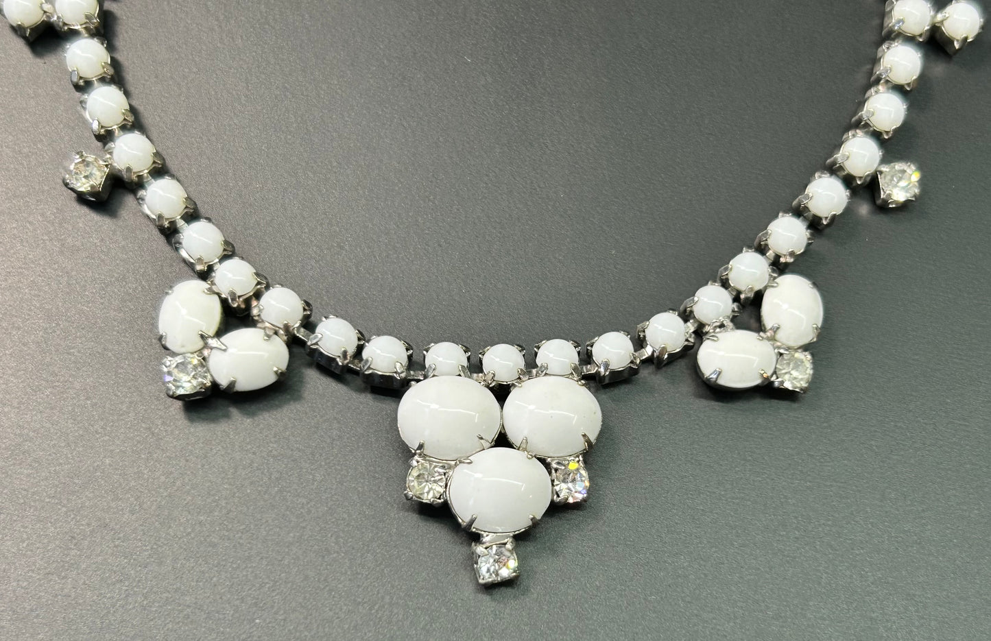Vintage Milk Glass Necklace