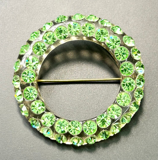 Vintage Uranium Glass Lucite Brooch