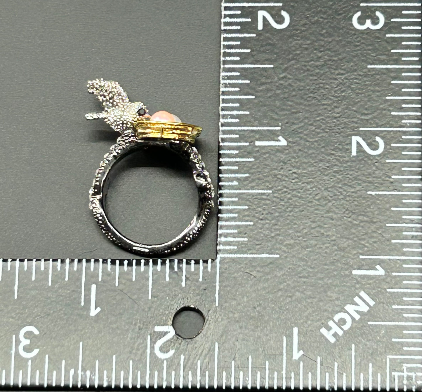 Rhinestone Bird's Nest Ring
