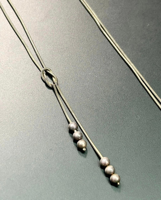 Mexico Sterling Silver Lariat Necklace