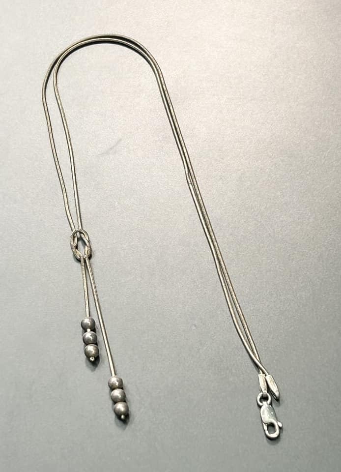 Mexico Sterling Silver Lariat Necklace