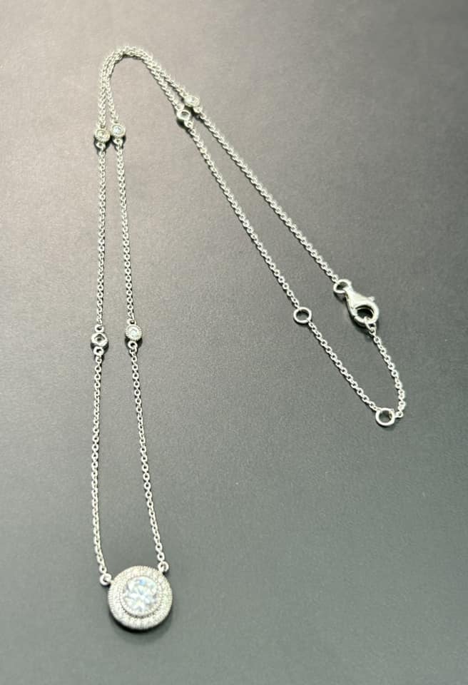 Sterling Silver CZ Necklace