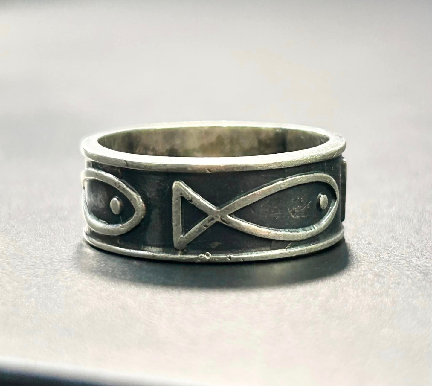 Mexico Sterling Silver Ichthus Ring