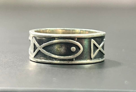 Mexico Sterling Silver Ichthus Ring