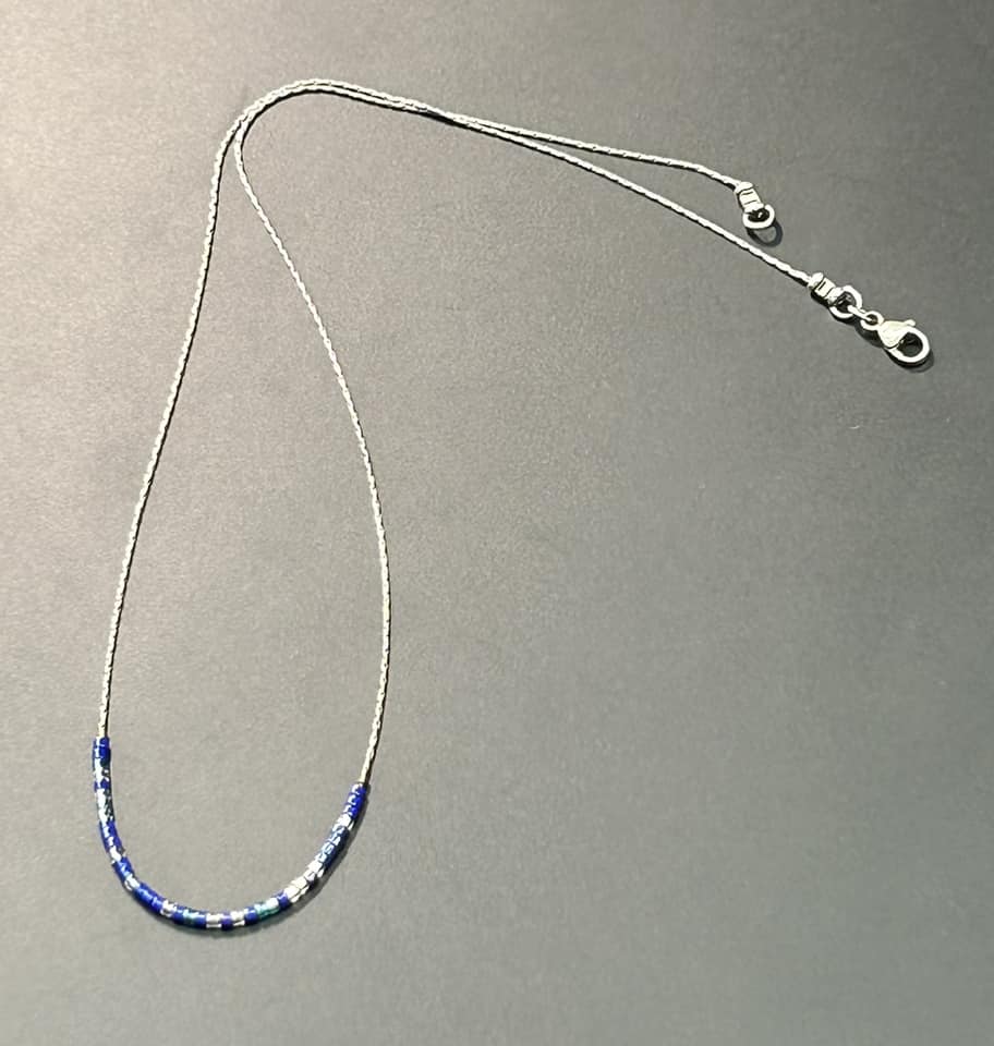 Sterling Silver Seed Bead Necklace