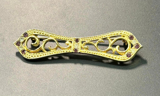 Rhinestone Bar Brooch