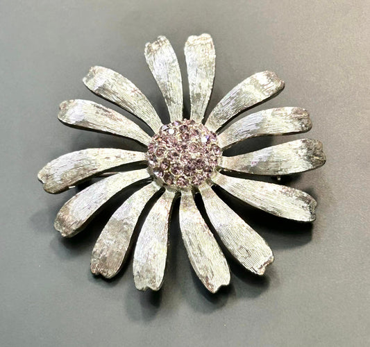 Rhinestone Flower Brooch