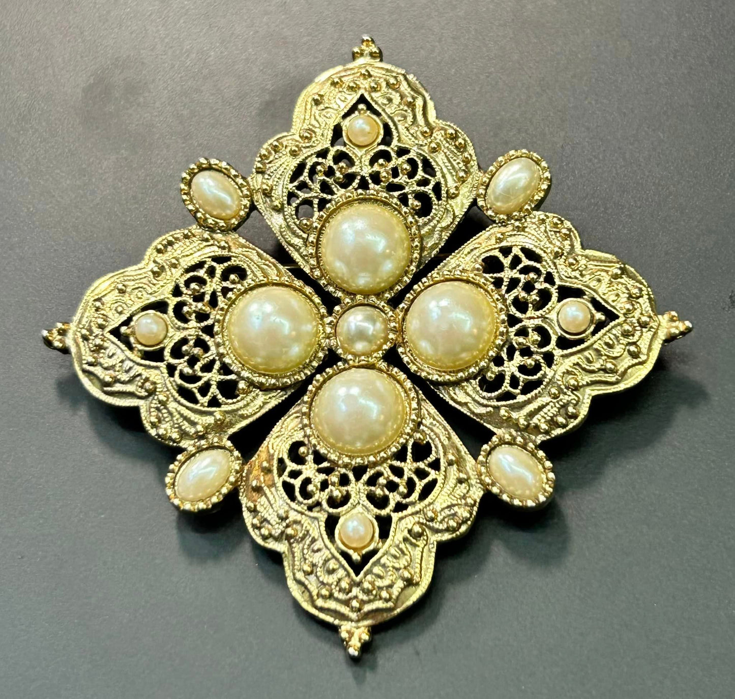 1928 Faux Pearl Brooch