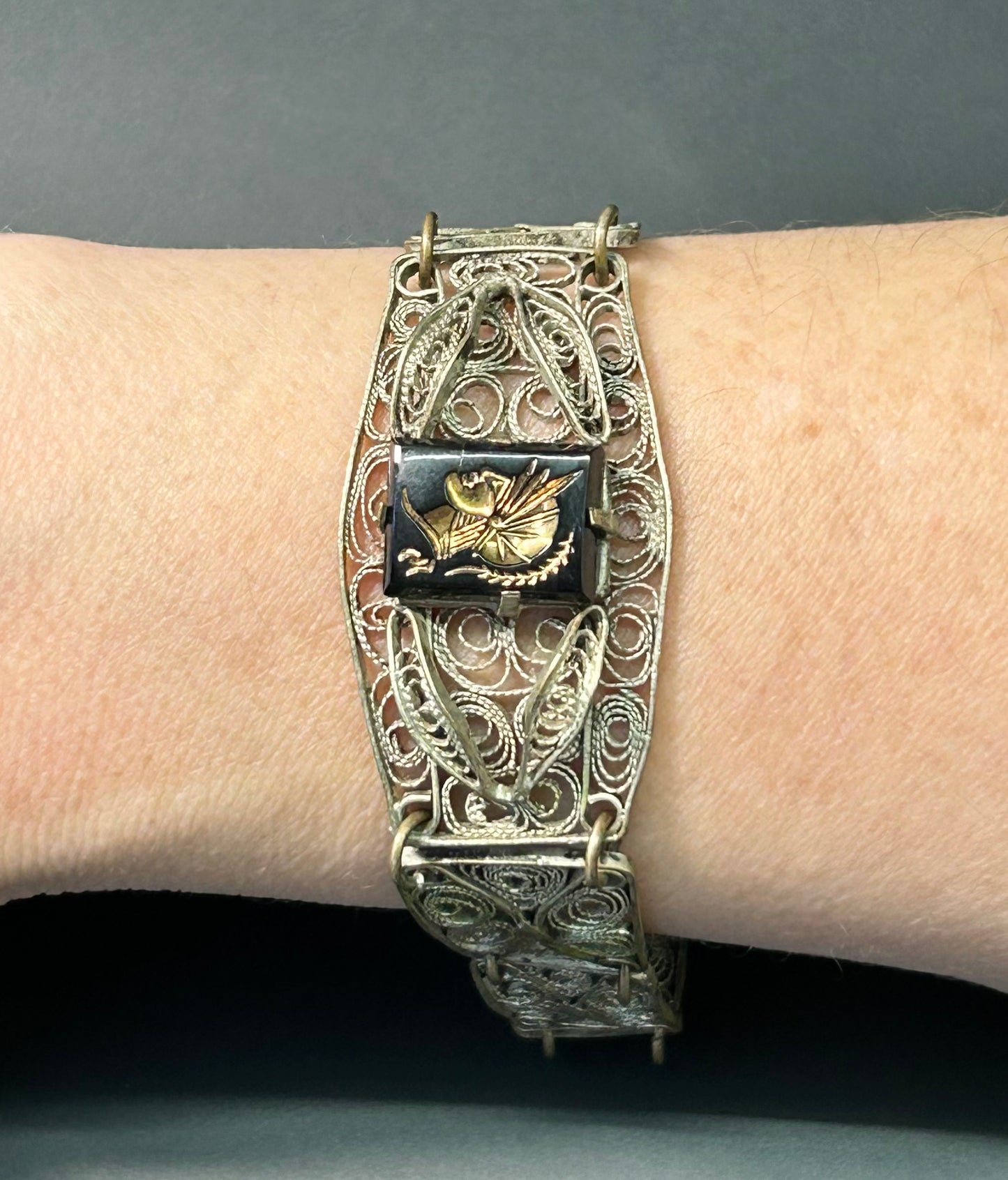 Vintage Roman Centurion Filigree Bracelet