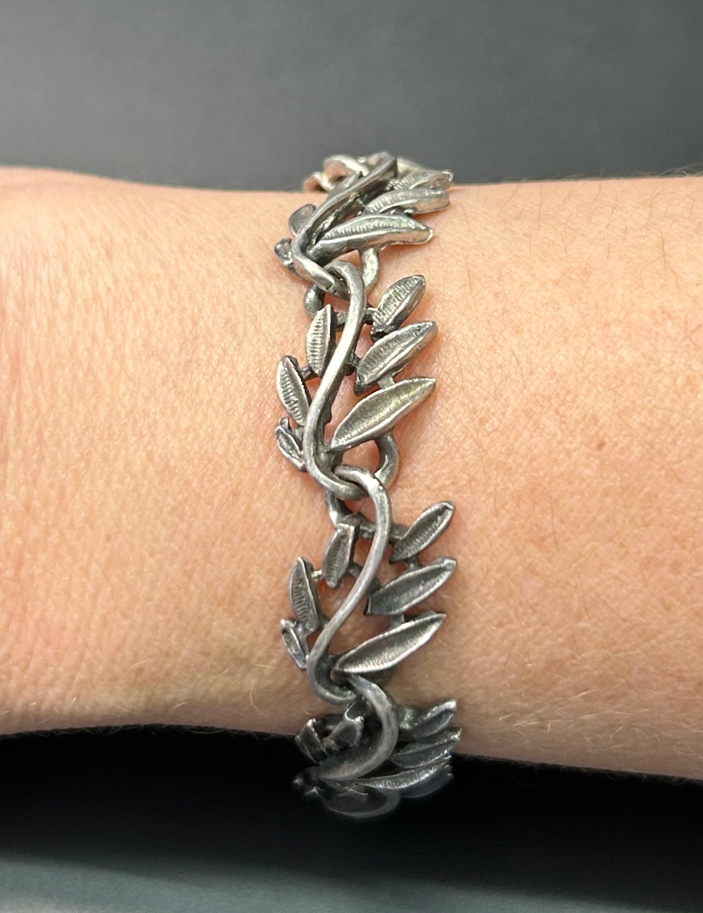 Taxco Mexico Sterling Silver Leaf Bracelet