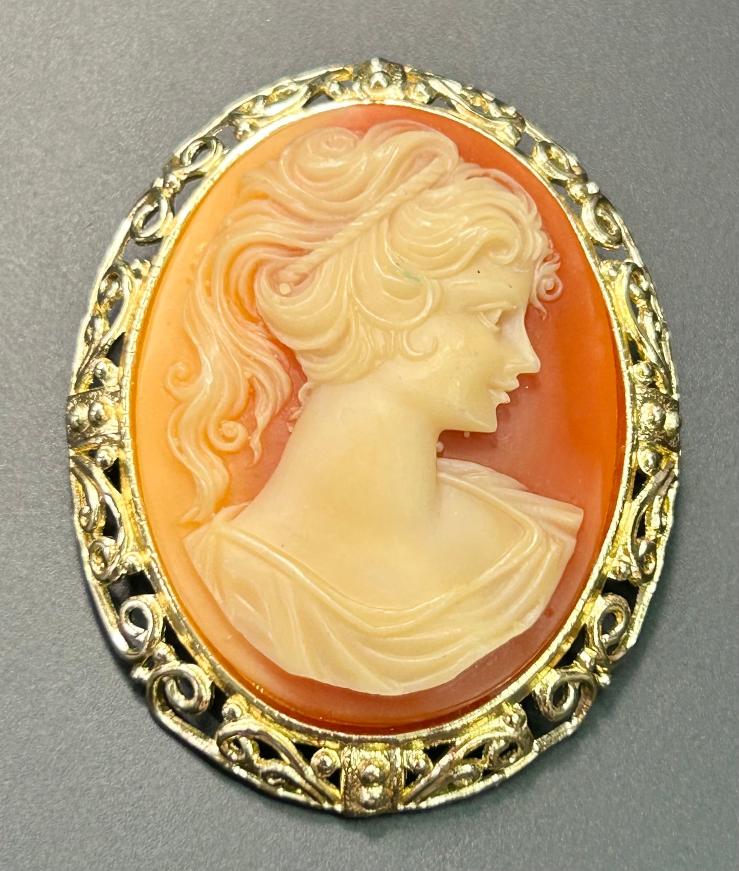 Acrylic Cameo Brooch