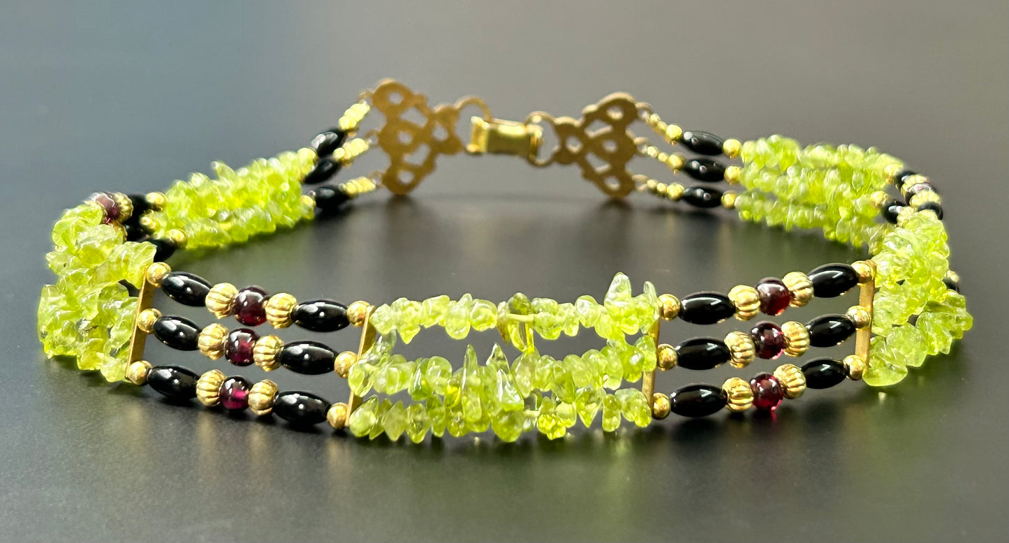 Peridot & Garnet Choker Necklace
