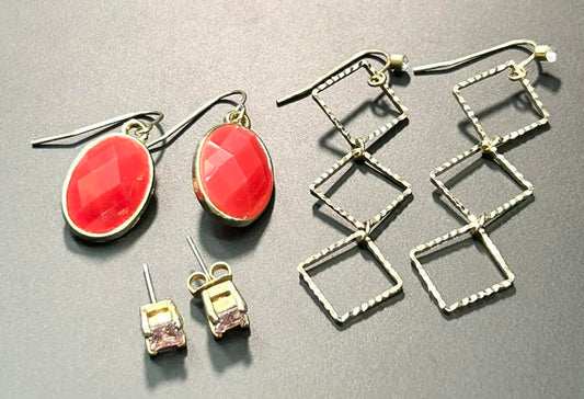 3 Pairs of Fashion Earrings