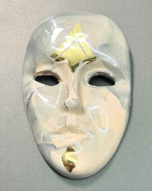 Porcelain Mask Brooch