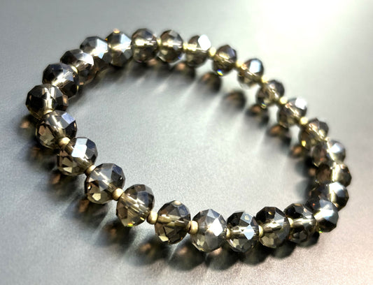 Faceted Glass Stretch Bracelet