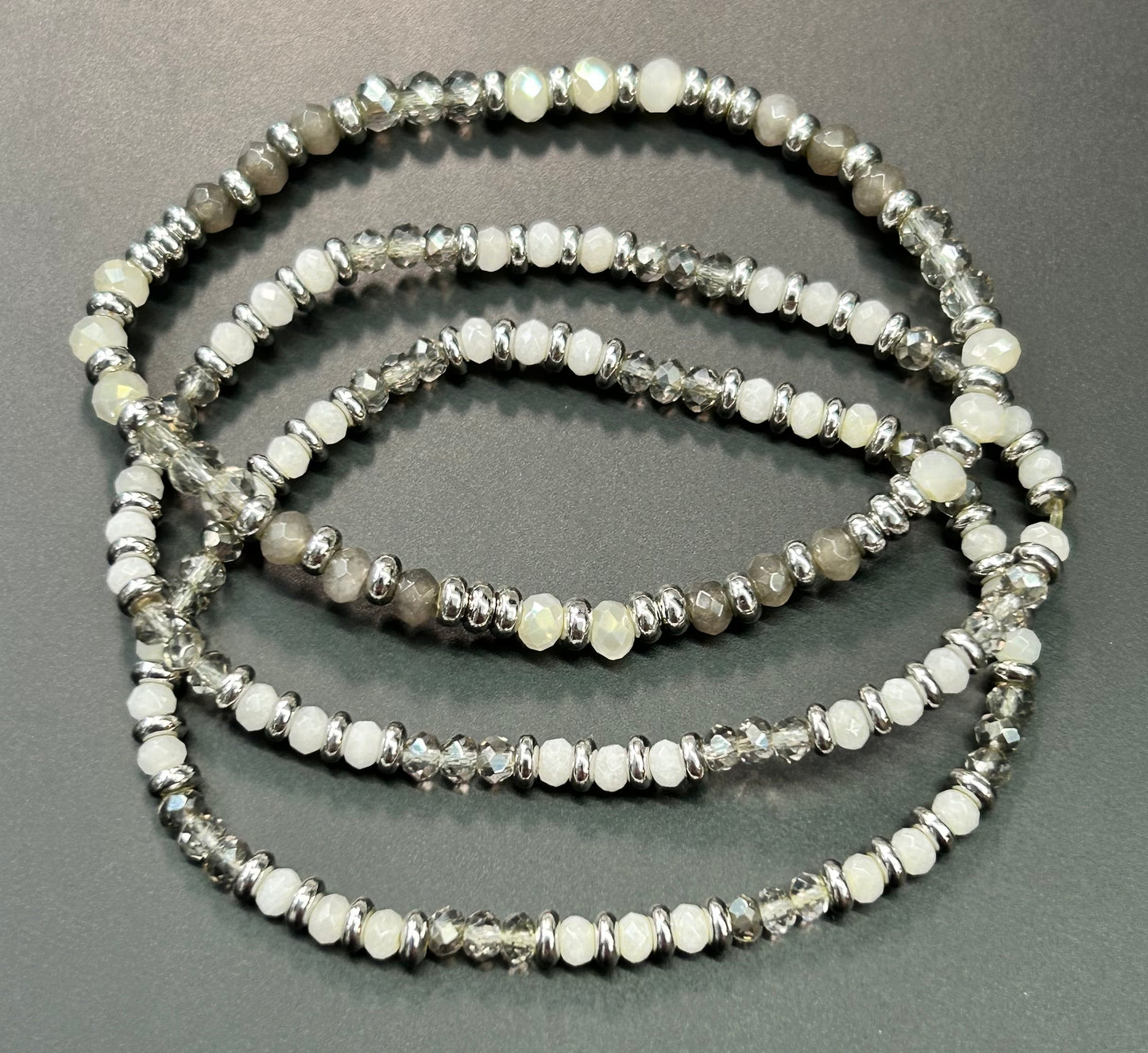 3 Glass Stretch Bracelets