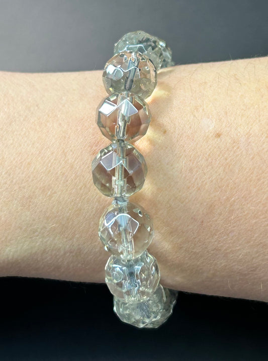 Faceted Glass Stretch Bracelet