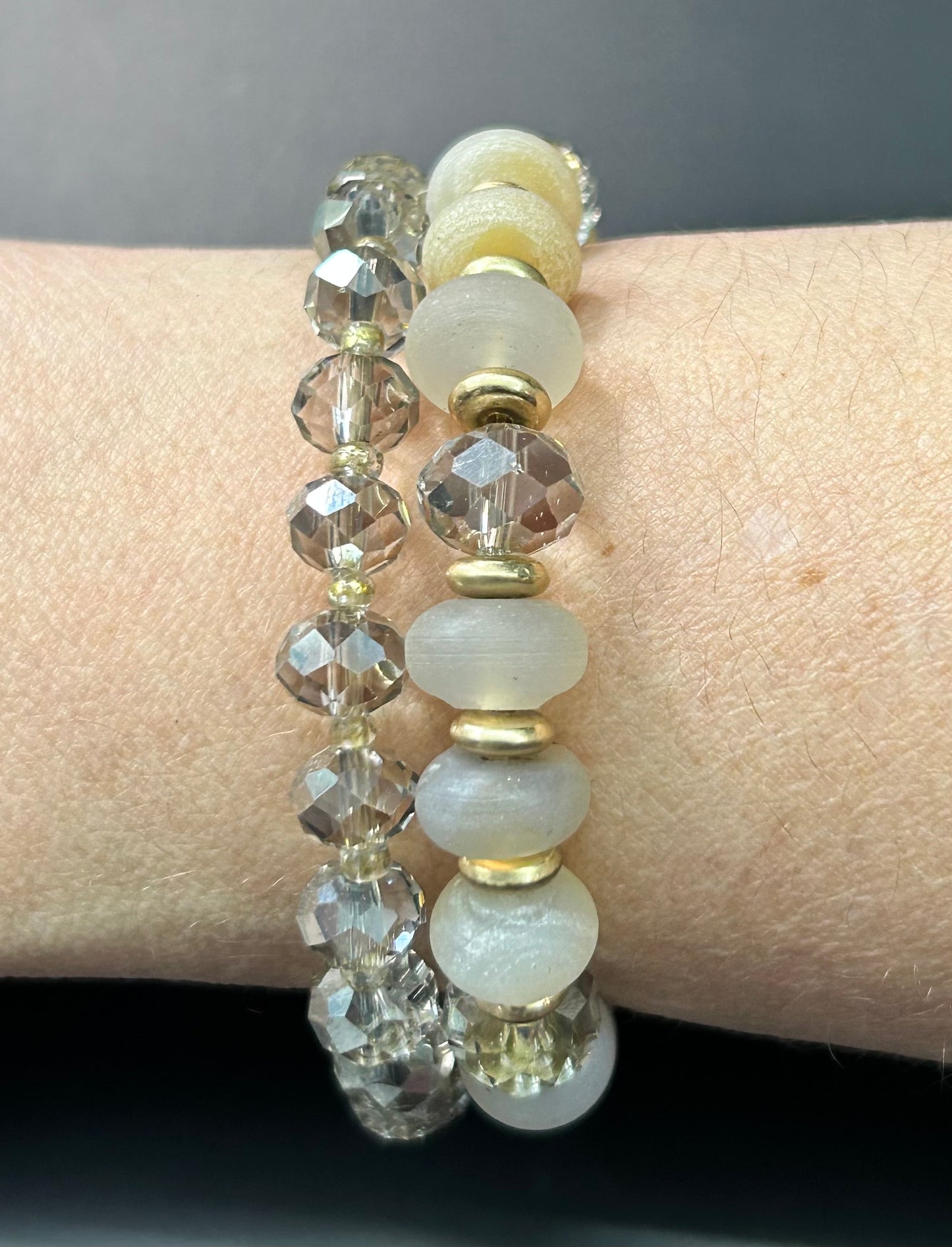 2 Faceted Glass Bracelets