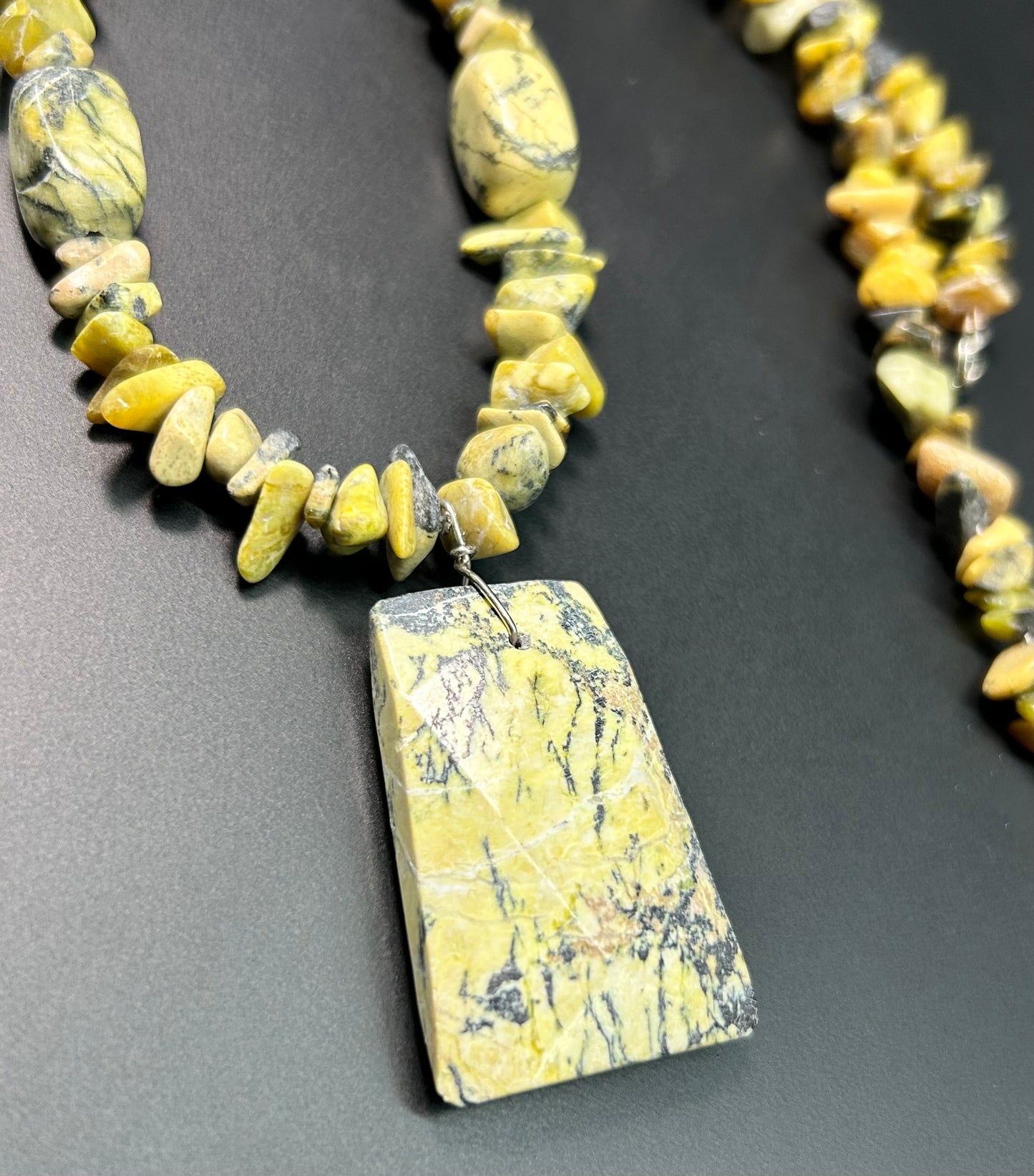 Yellow Turquoise Pendant Necklace