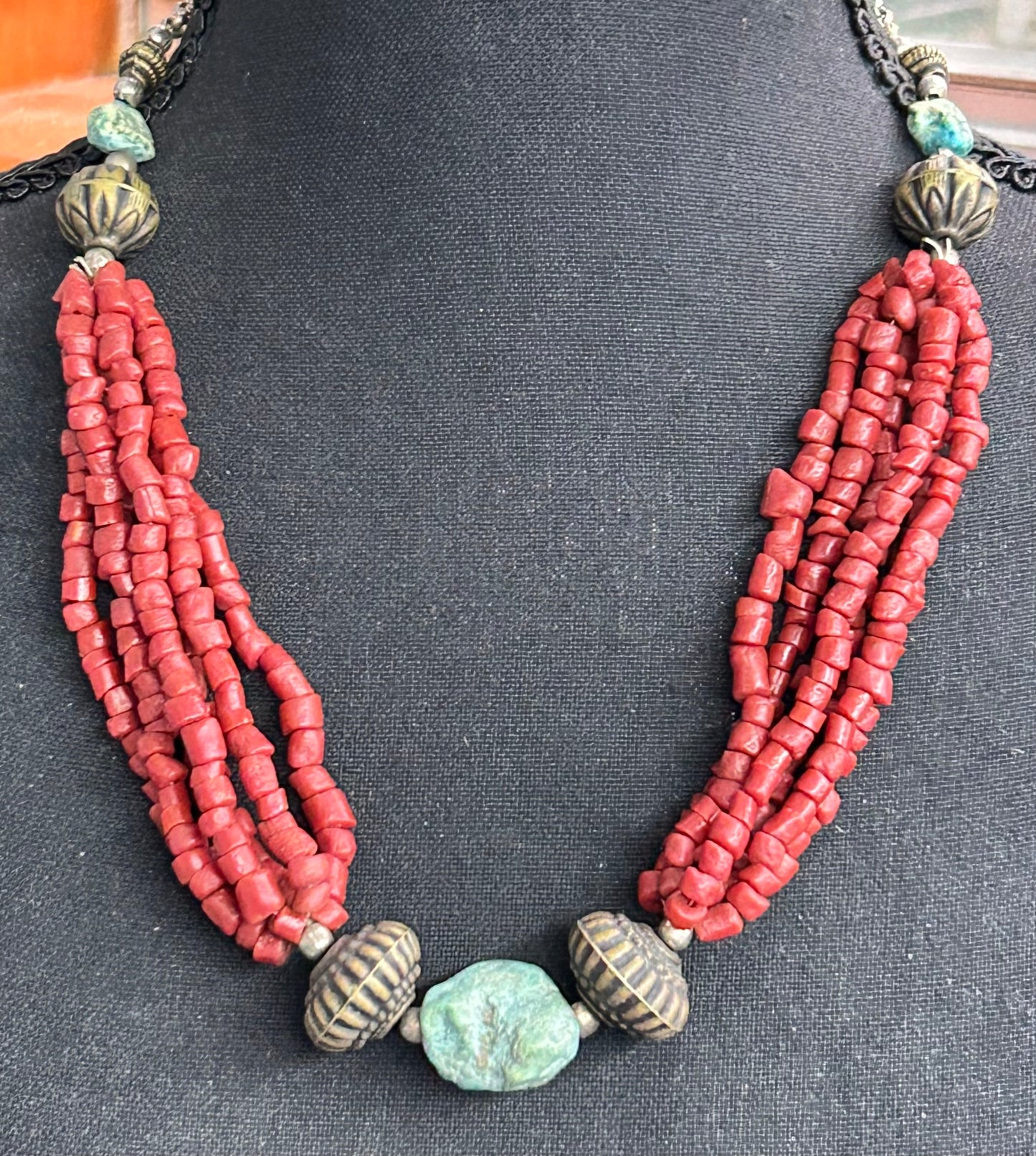 Coral Tribal Necklace