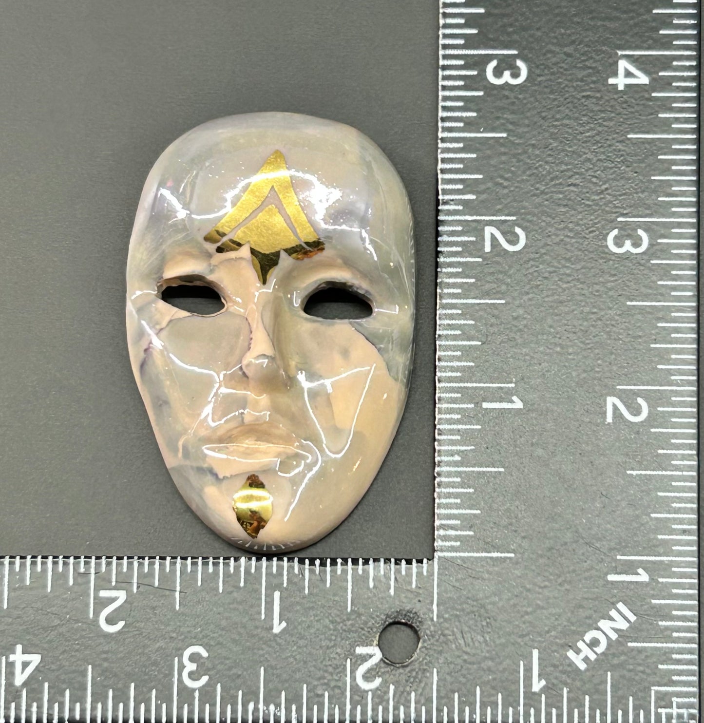 Porcelain Mask Brooch