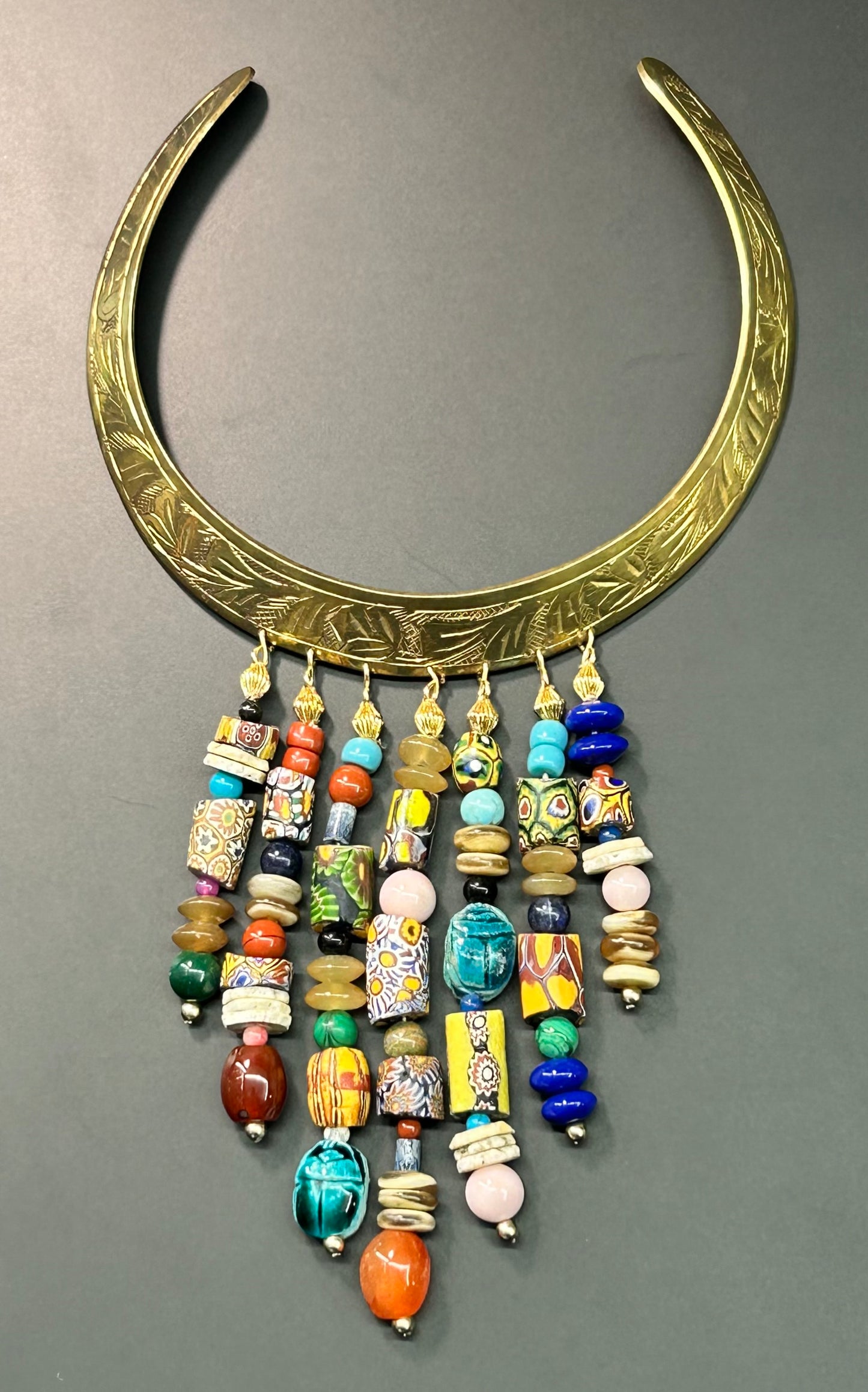 Brass Tribal Bead Necklace