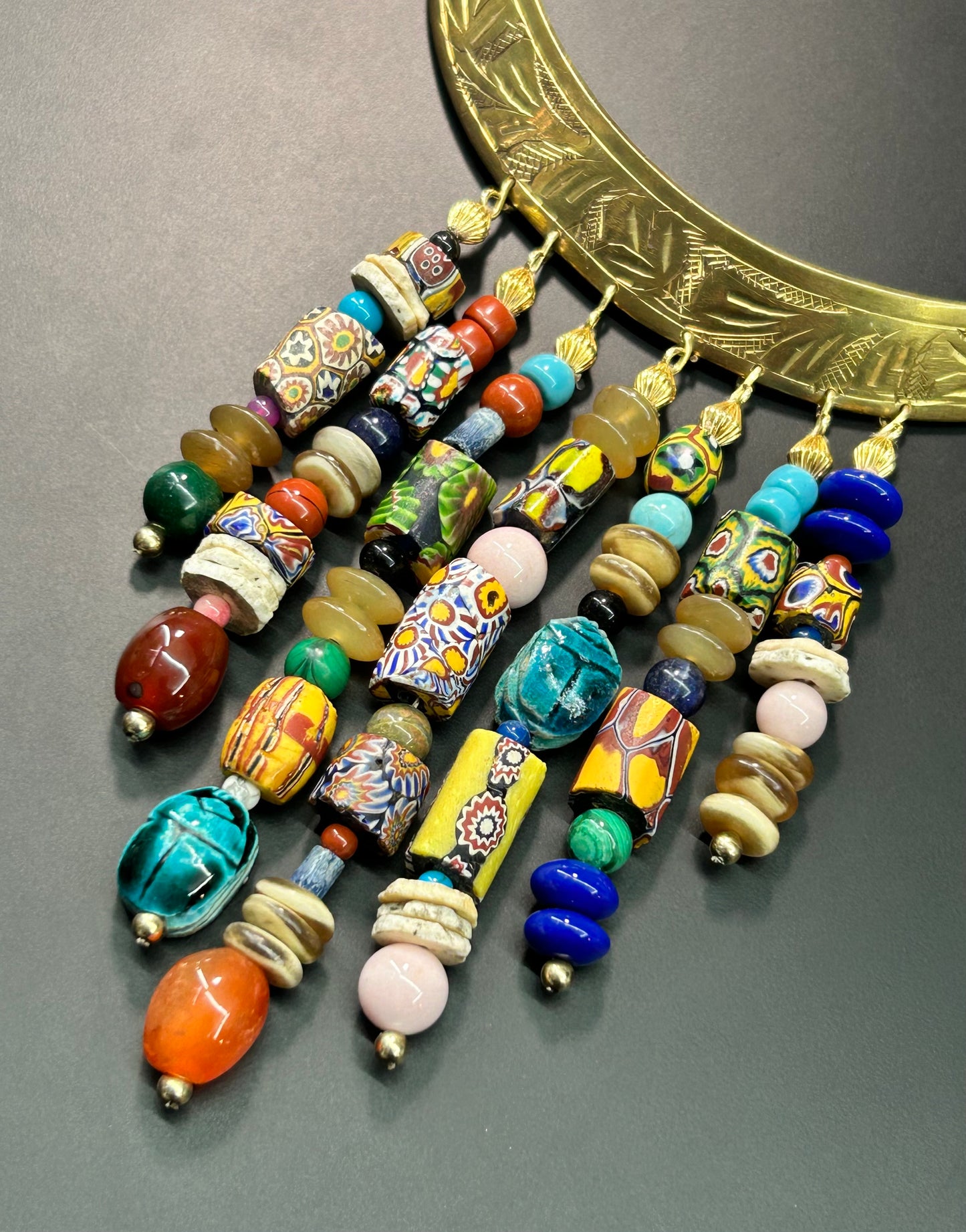 Brass Tribal Bead Necklace